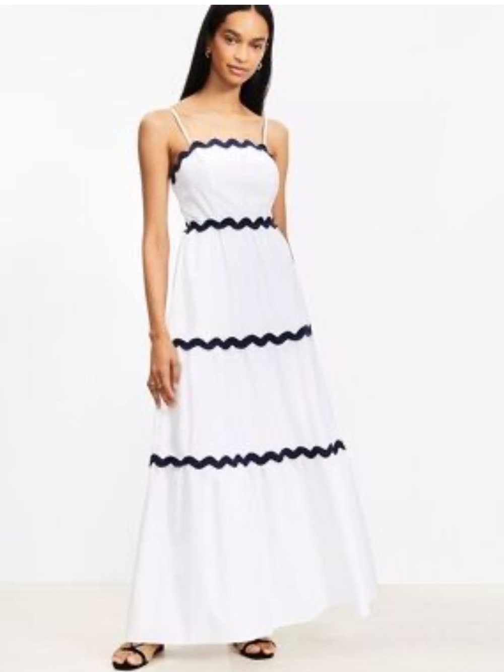 NET Loft beach ric rac poplin maxi dress  size 8